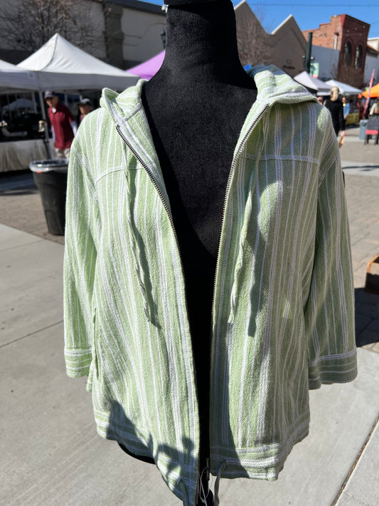 Chico’s Green Striped Jacket